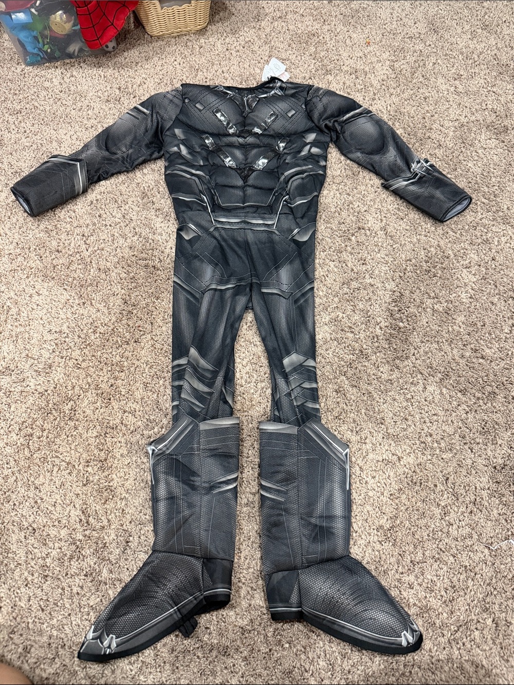 Kids Black Superhero Muscle Costume - civil war captain america marvel